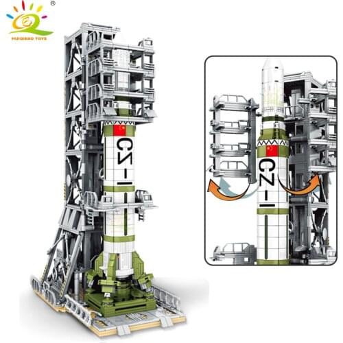 HUIQIBAO 1627Pcs Space Center Saturn V Rocket Building Blocks City Space Station Astronaut Creative Bricks Set Children Toys