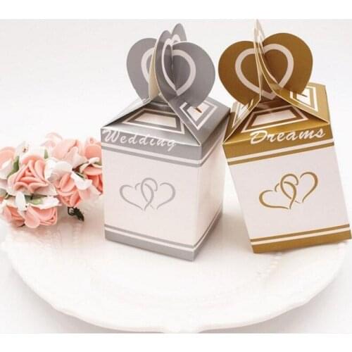 Candy box bag chocolate paper gift package for Birthday Wedding Party favor Decor supplies DIY fish tail heart design