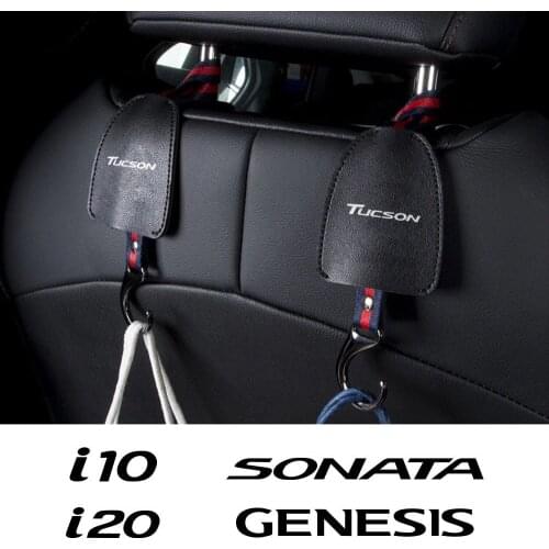 Leather Auto Seat Back Hook For Hyundai Tucson I10 I20 I30 I40 Sonata GDI Azera Portable Hanger Holder Storage Car Accessories
