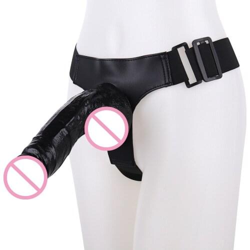 Leather Pants Bandage Fake Penis Soft Reality Fake Penis Wearing Pants Masturbation Device for Women Lesbian Sexual Intercourse