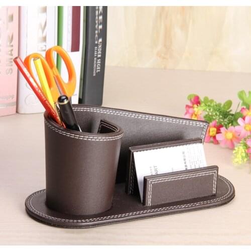Fashion PU office pen holder card holder Storage Box Office S