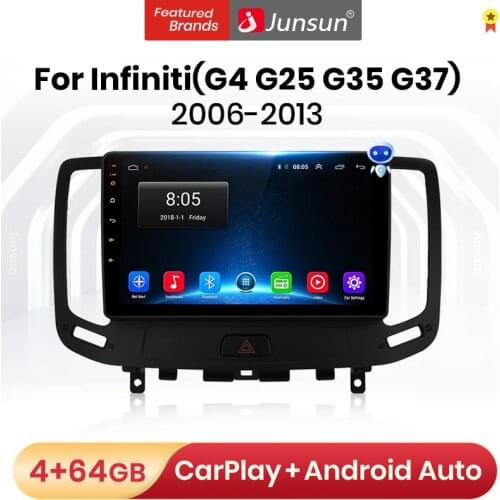 Junsun V1 Pro 4G Android 10.0 4G+64G Car Radio Multimedia Player For Infiniti G4 G25 G35 G37 2006-2013 GPS Navigation no 2din dv