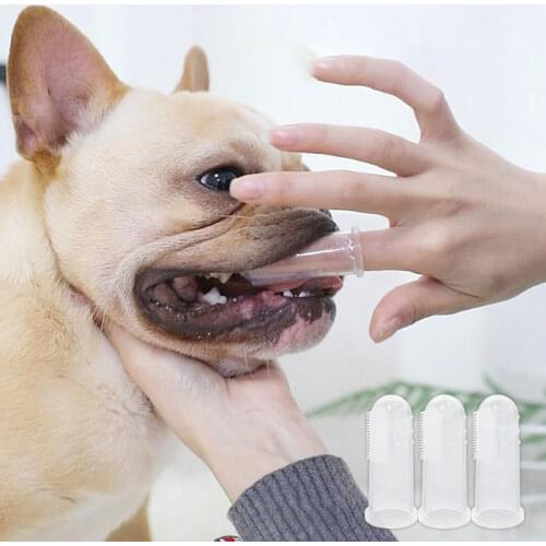 Pet finger set toothbrush silica gel toothbrush used for tartar teeth and mouth cleaning with pet accessories cat dog universal