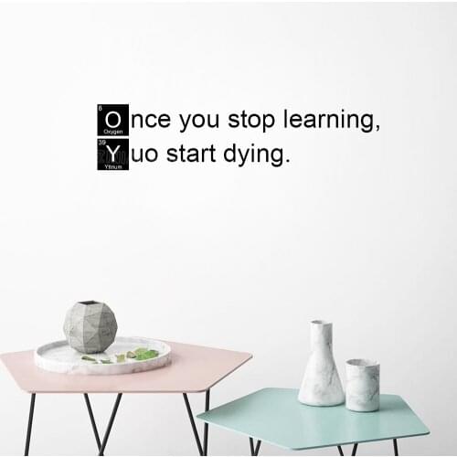 Scientist Quote Wall Sticker Chemistry Periodic Table Poster Mural Elements Inspirational Art School Classroom Decor LX164