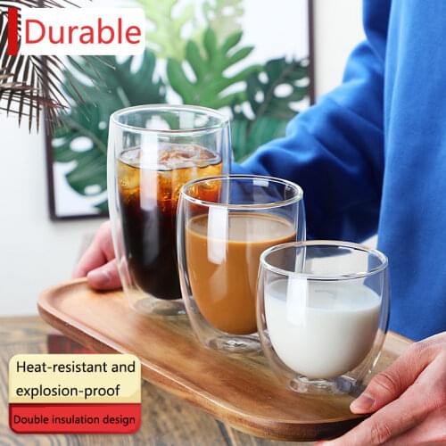 New Heat-resistant Double Wall Glass Cup Beer Espresso Coffee Cup Set Handmade Beer Mug Tea glass Whiskey Glass Cups Drinkware