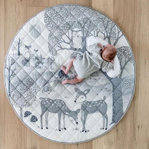 New Creative Baby Crawling Mat Infant Carpet Cartoon Forest Animal Deer Game Rug Childrens Activity Pad Home Floor Mat Blanket