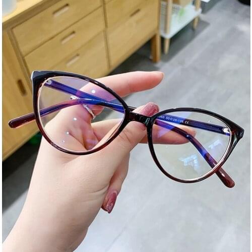 Retro Anti-Blue Leopard Cat Eye Glasses Frame Women Brand Designer Eyewear Vintage Clear Eyeglasses Optical Frame Oculos