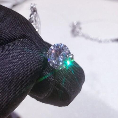 New Fishing Line Design Simple 925 Silver Clear AAA CZ Round CZ Necklace For Women Choker Necklaces Fashion Jewelry