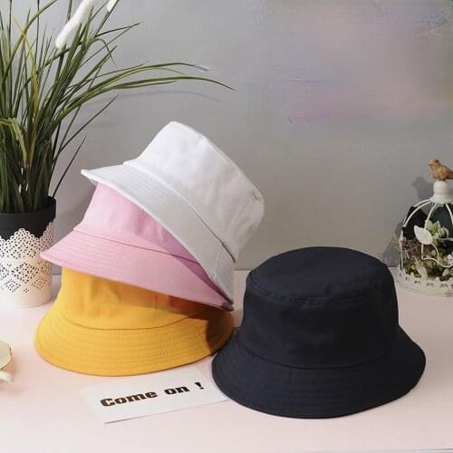 2021 Cotton Colours Bucket Hat Pink Black Yellow Red Comfort Adult and Child Sun Hat Women Bucket Hat Tideway Fashion Wholesale