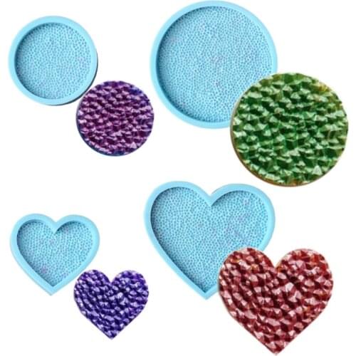 Diamond Texture Coaster Epoxy Resin Mold Cup Mat Silicone Mould DIY Crafts Jewelry Home Decorations Casting Tool