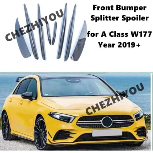 Front Bumper Splitter Spoiler Fog Light Canard For Mercedes Benz A Class W177 2019+ Sport A35 A180 A200 A220 A260 for AMG