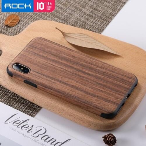 ROCK Brand Wood Phone Case for iPhone 7 8 Plus SE 2 Hybrid Soft TPU Silicone Back Cover Case for iPhone X XS MAX XR Coque 우드커버