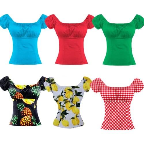 Women Vintage t shirt TP204 Black Red Blue White Cotton t-shirt Ladies Retro Floral Lemon Leopard t shirt Women Tops