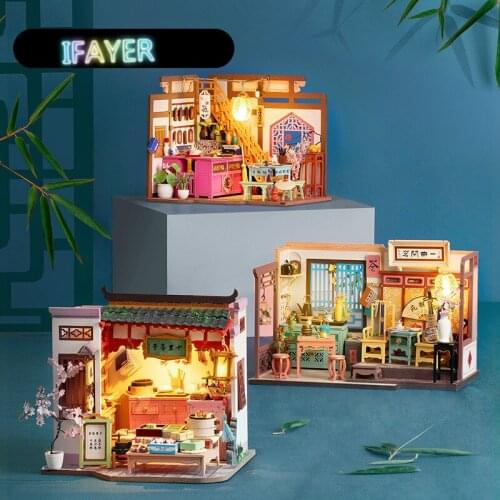 Ancient Wooden DIY House Hand Assembled Chinese Styles Building Model Valentine Gift