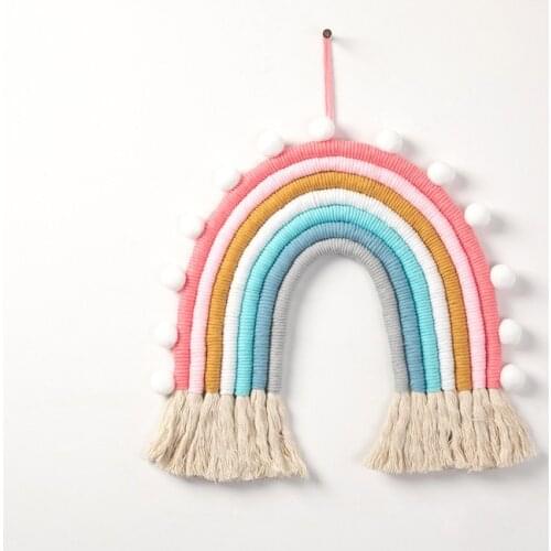 7 Layers Woven Rainbow Hanging Ornament Handmade Tapestry Nursery Baby Girls Bedroom Wall Decor Toys Living Room Home Decoration