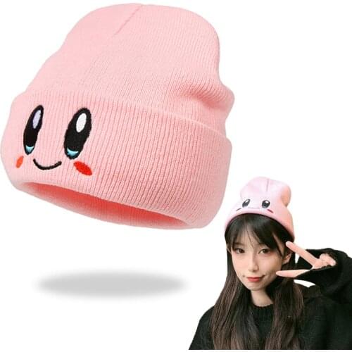 Anime Casual Cute Face Eyes Hat Warm Knitted Hat Ski Keep Warm Embroidery Cosplay Woman Man Winter Hip Hop Gift