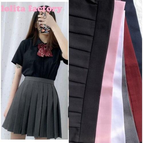 High Quality TR material Pleated Skirt Women Kawaii Harajuku Japan Uniform High Waist School Girl Cute Skirts Chic Style JKc1020