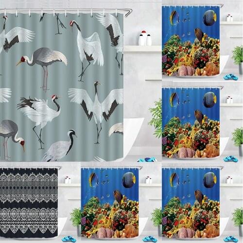 3D Plaid Print Nordic Style Shower Curtain Nordic Geometric Deer Set Hook Home Decoration Bathroom Curtains Douchegordijn