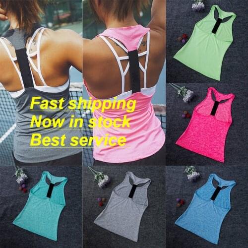 Womens Yoga Tops Workout Tank T-Shirts Fitness Vest Sports Training Singlet Running Athletic Strappy Sleeveless Blouse
