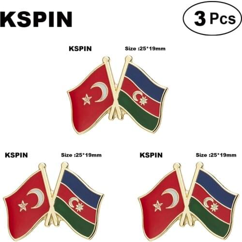 Turkey & Azerbaijan Badge Lapel Pin Brooches Pins Flag badge Brooch Badges