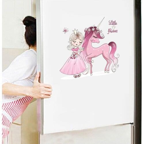 1 Pc Unicorn Wall Stickers Cabinet Refrigerator Chamber Pot Horse Animal Sticker Room Decor for door Decor Toilet Sticker