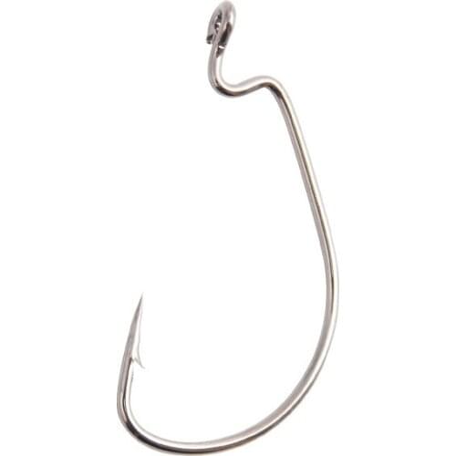 10pcs/lot 8# 6# 4# 2# 1# 1/0# 2/0# 3/0# 4/0# Fishing Hook Carbon Steel Offset Soft Crank Worm Fishhook Lure Bass Barb Wobblers