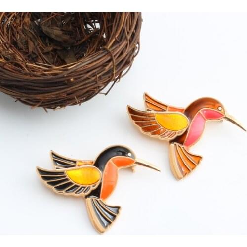 2Pcs/set Creative Pins Brooches Cute Bird Cartoon Enamel Pin Brooch Denim Jackets Badge Backpack Accessories Jewelry Lovers Gift