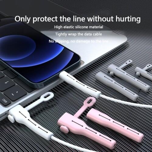 2 in 1 Charging Cable Protector Phones Cable holder Cover cable winder clip USB Charger Cord management cable organizer