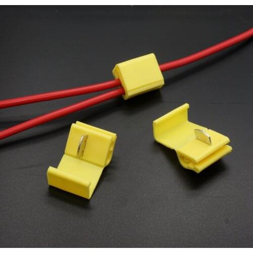 20pcs/lot Yellow Scotch Lock Quick Splice Crimp Terminal 12-10 AWG Wire Connector For 2.5-4 Wire
