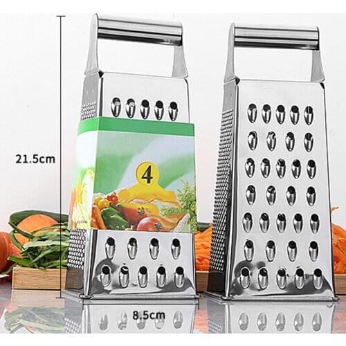 ​4 Sided Food Grater Stainless Steel Box Shredder 21.5*8.5cm 1pc Tool Portable