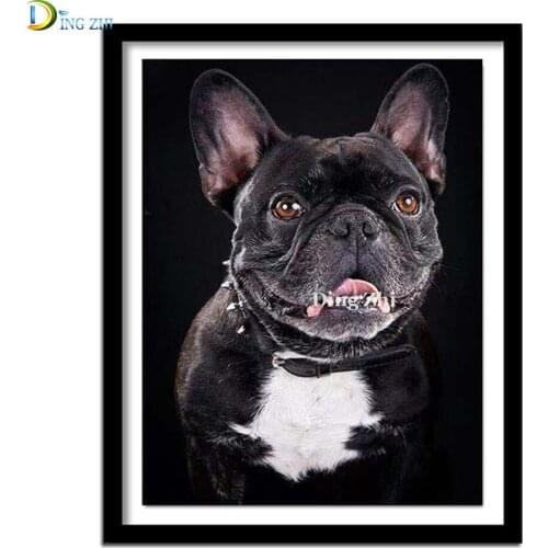 Diamond Painting 5D Black French Bulldog Full Square Round Drill Diy Embroidery Animal Home Decor Gift Rhinestone Cross Stitch