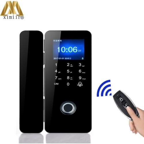 Frameless Fingerprint Door Lock XM-308 Biometric Glass Door Lock Support Fingerprint, Card, Password,Remote Control