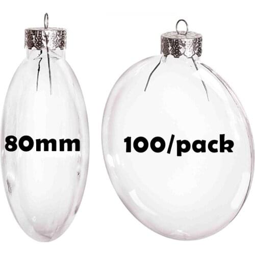 Free Shipping DIY Paintable Christmas Decoration Ball 80mm Glass Disc Ornament, 100/Pack