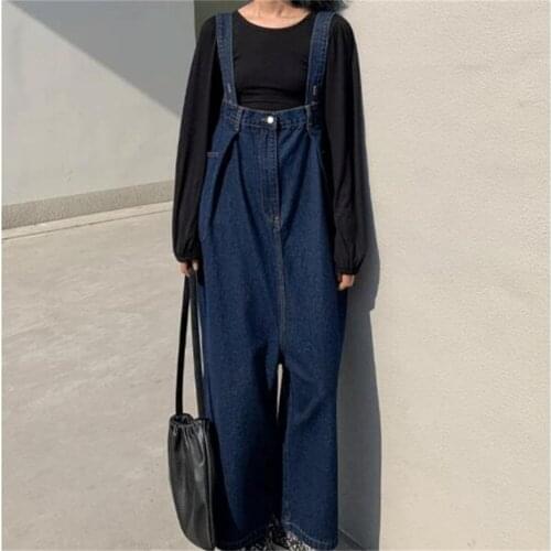 Alien Kitty 2021 New Jeanswear Plus Size M-4XL Overalls Oversize Loose Cowboy Straight Denim Lady OL Summer Streetwear Pants