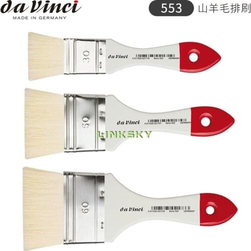 Da Vinci Oil & Acrylic Series Mottler 553, Top Acryl Paint Brush, Flat Goat hair with Plainwood Handle,Art supplies