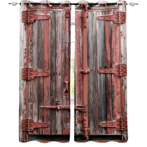 Wooden Door Paint Retro Curtains For Living Room Bedroom Window Treatment Blinds Drapes Modern Kitchen Curtains