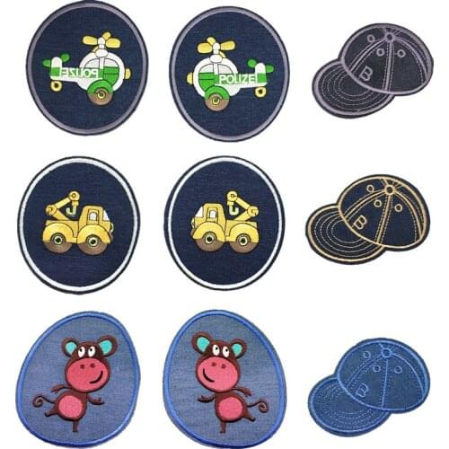 Sewing Repair Elbow Knee Patches Iron On Patch For Clothing Jeans Stripes Stickers Car Hats Embroidered Badge Children Clothes