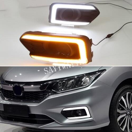 For Honda City Grace 2017 2018 2019 Turn Yellow Signal Relay Waterproof ABS 12V Car Lamp DRL LED Daytime Running Light Fog Lamp