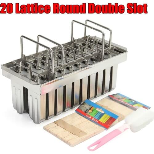 Ice Cream Mold DIY Homemade Stainless Steel Popsicle Molds Freezer Juice 20 Cell Big Size Ice Cube Tray Popsicle Barrel Maker