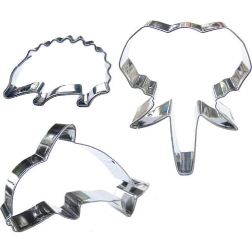 Dolphins,Hedgehogs, Elephant heads shape 3 piece biscuit cutting molds, baking tools, cake decorating soft candy tools