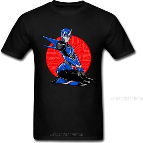 Primed For Action Tops Tees Men Black T Shirt Red Woman Clothing Sexy Robot Warrior T-shirt Cotton Tshirt Designer