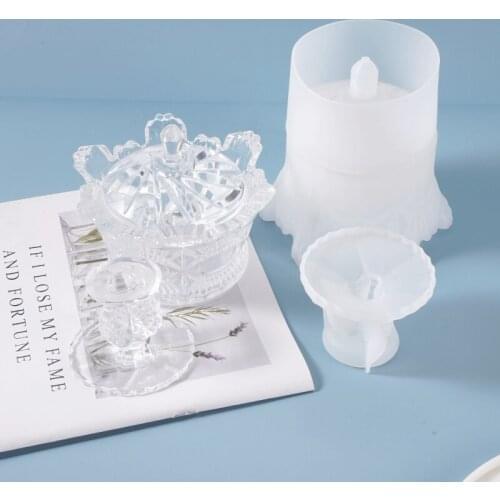 Crystal Storage Box Silicone Mold Kawaii Sugar Trinket Box Making Jewelry Box DIY UV Resin and Epoxy Resin Craft Supplies