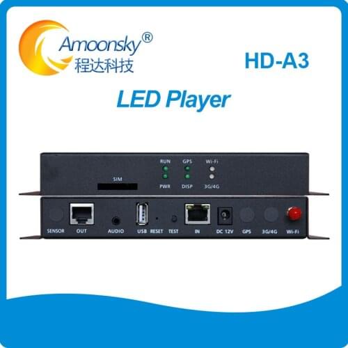Huidu Asynchronous Controller HD-A3 HD-A4 HD-A5 HD-A6 LED Video Dislay Player Box With USD WIFI Can Expand 3G 4G