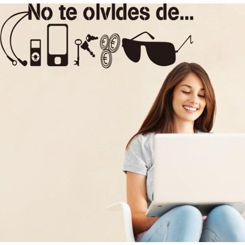 Spanish No-te-olvides Vinyl Wall Sticker Removable mural decals For Living Room Cabinet Children Room Home Decor DD099