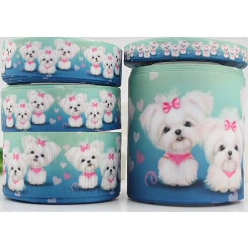 Lovely dog ribbon grosgrain Packing Tape Handmade Jewelry DIY Hair Bow Sewing Accessories9mm 16mm 22mm 25mm 38mm 57mm 75mm