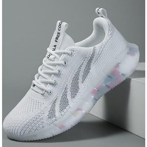 Autumn Couple Sports Shoes Women Fashion Mesh Shoes Men Casual Shoes Lightweight Running Training Shoes Rainbow Popcorn Sneakers