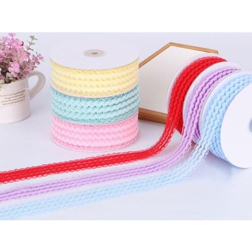 10yards/roll 25mm Elastic Lace Ribbon for DIY Hairbow Clothing Accessories Stretch Edge Ribbons