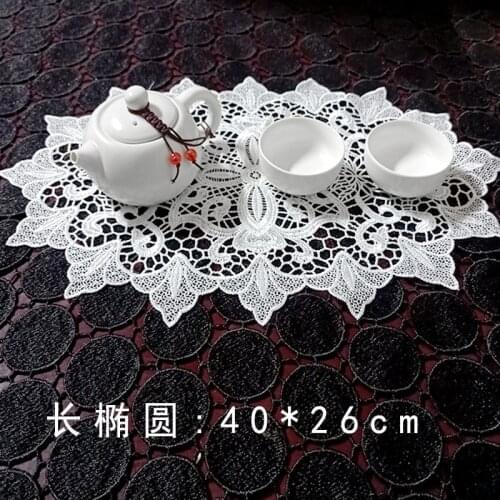 Hot White Lace Embroidery Table Place Mat Christmas Gift Pad Cloth Placemat Cup Cookware Napkin Coaster New Year Doily Kitchen