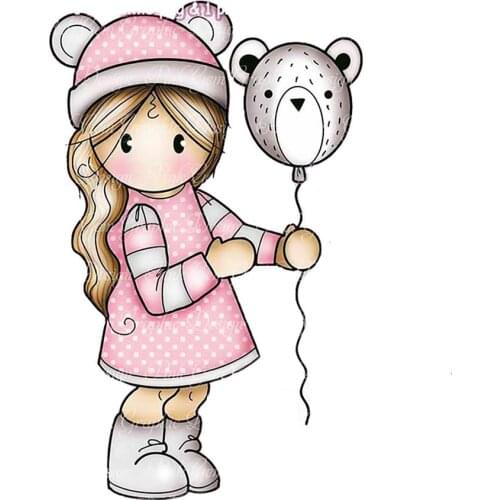 Lovely Balloon Girl Metal Cutting Dies Lovely Human Lady Doll Stencil for DIY Craft Scrapbooking Cards Decorative