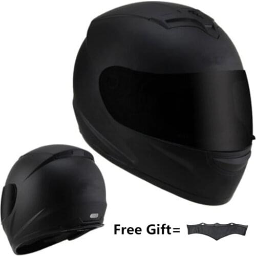 New Fashion Motorcycle Helmet Full Face Motorcycle For Men Women With Neckerchief Matte Black M L Xxl 63 64cm
